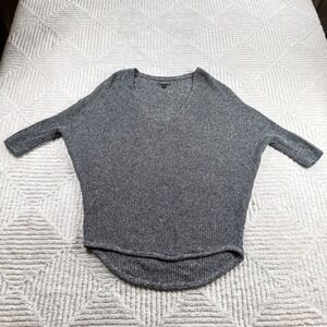 Express Sweater Womens S Gray Dolman Sleeve Cotton Slouchy Minimalist Comfy Boho